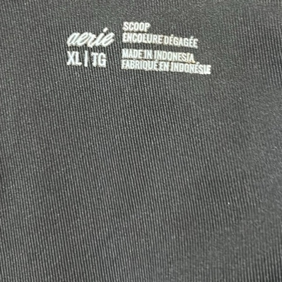 Aerie Cropped Scoop Neck Ribbed Adjustable Strap Tank Top Black XL - Picture 5 of 7